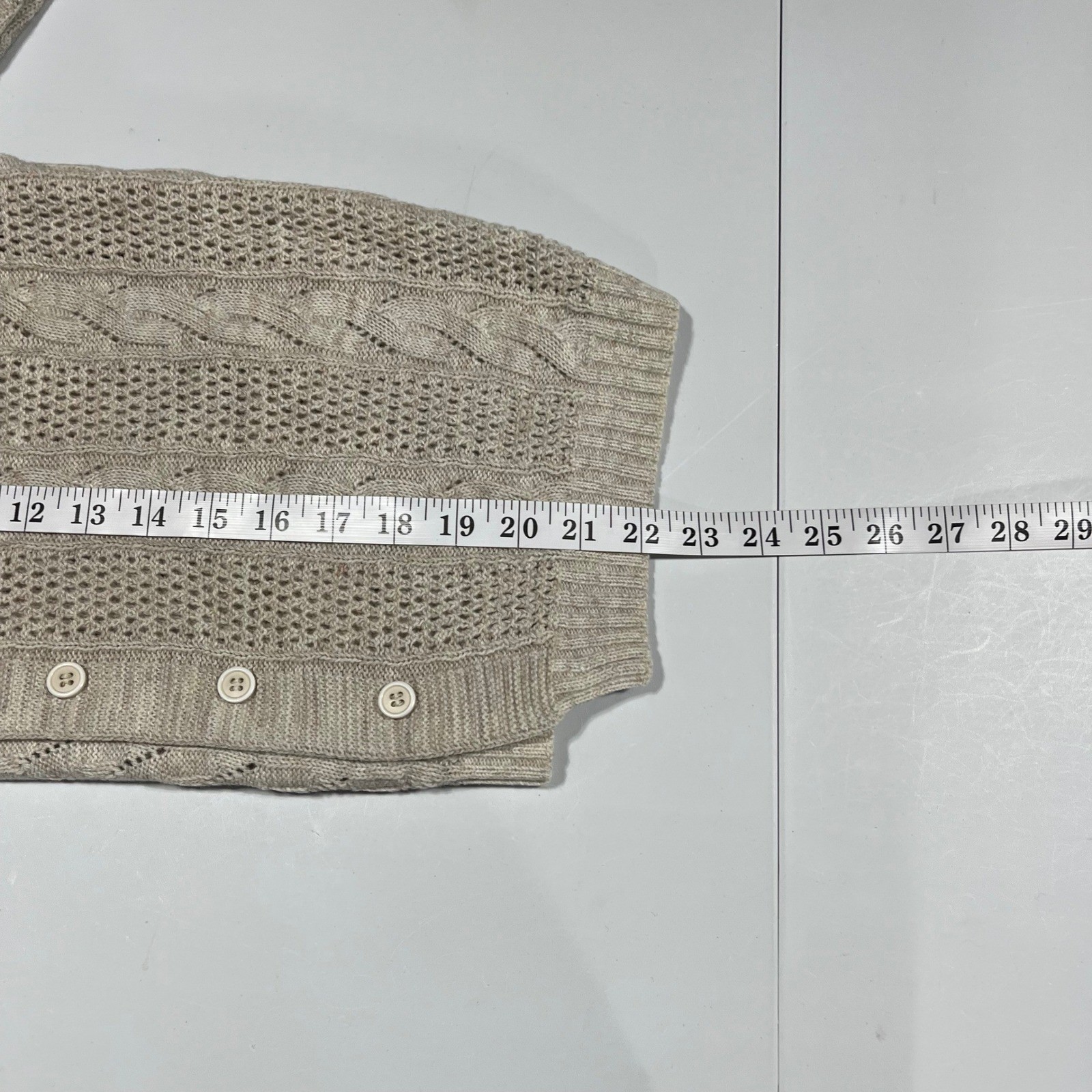 Vintage Kenneth Too Old Money Cable Knit Pointelle Cardigan Sweater Womens Large