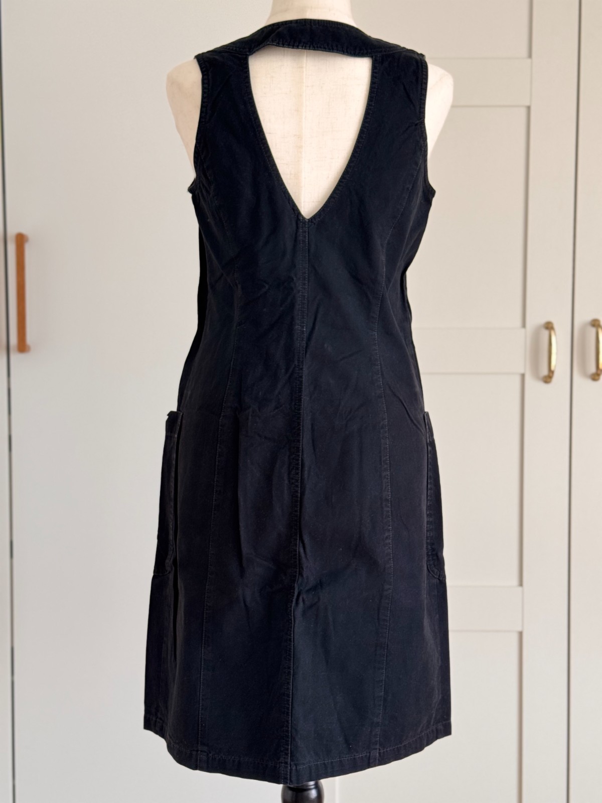 Vintage denim dress 90s retro denim dress black 90s shirt dress dungaree dress