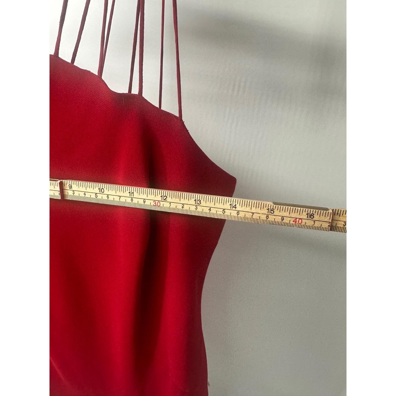Vintage Jones Wear Red Spaghetti Straps Ruffle Hem Y2K 90’s Dress Size 14