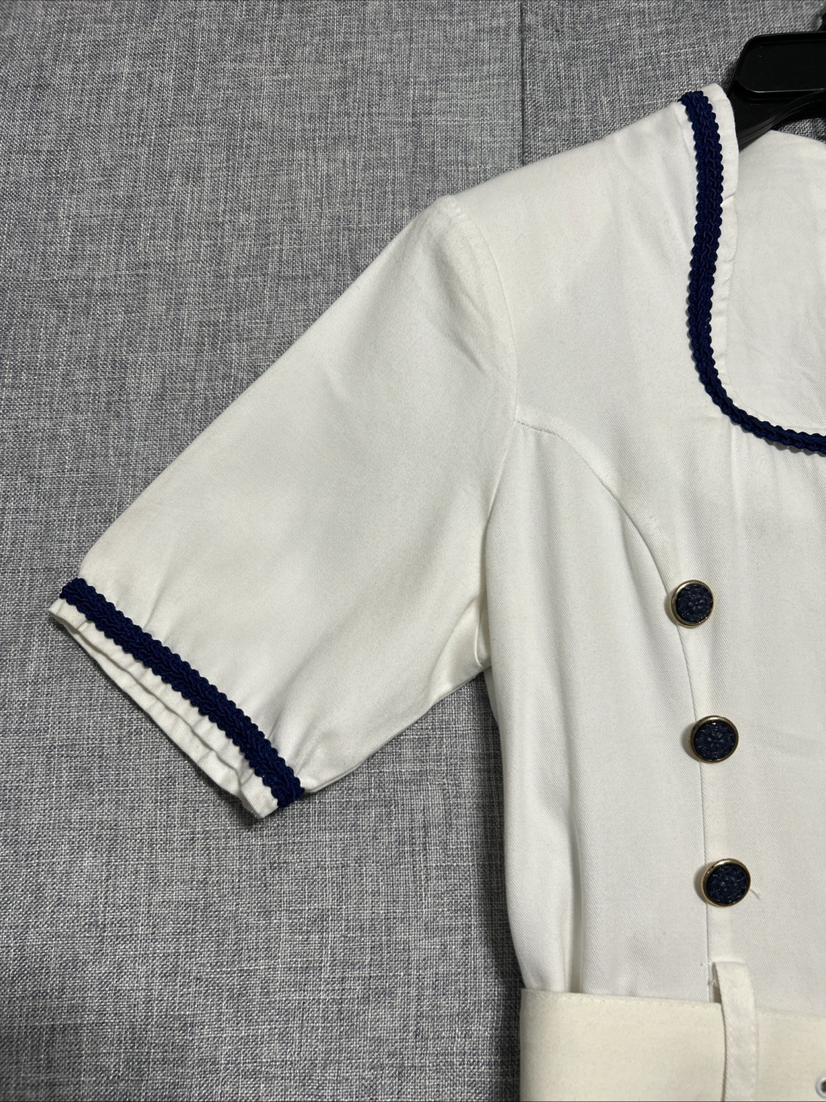 Mayvens Women’s Ivory VTG 1980s Sailor Stewardess Belted Party Dress Size 11