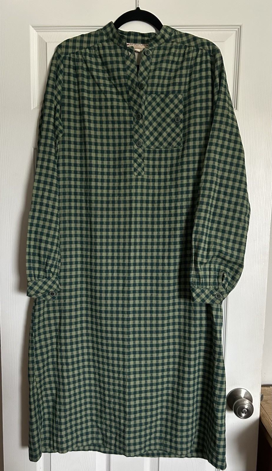 Aunt Abigail’s Attic Vintage Cottage Core Homesteader Dress Green Gingham Sz 14