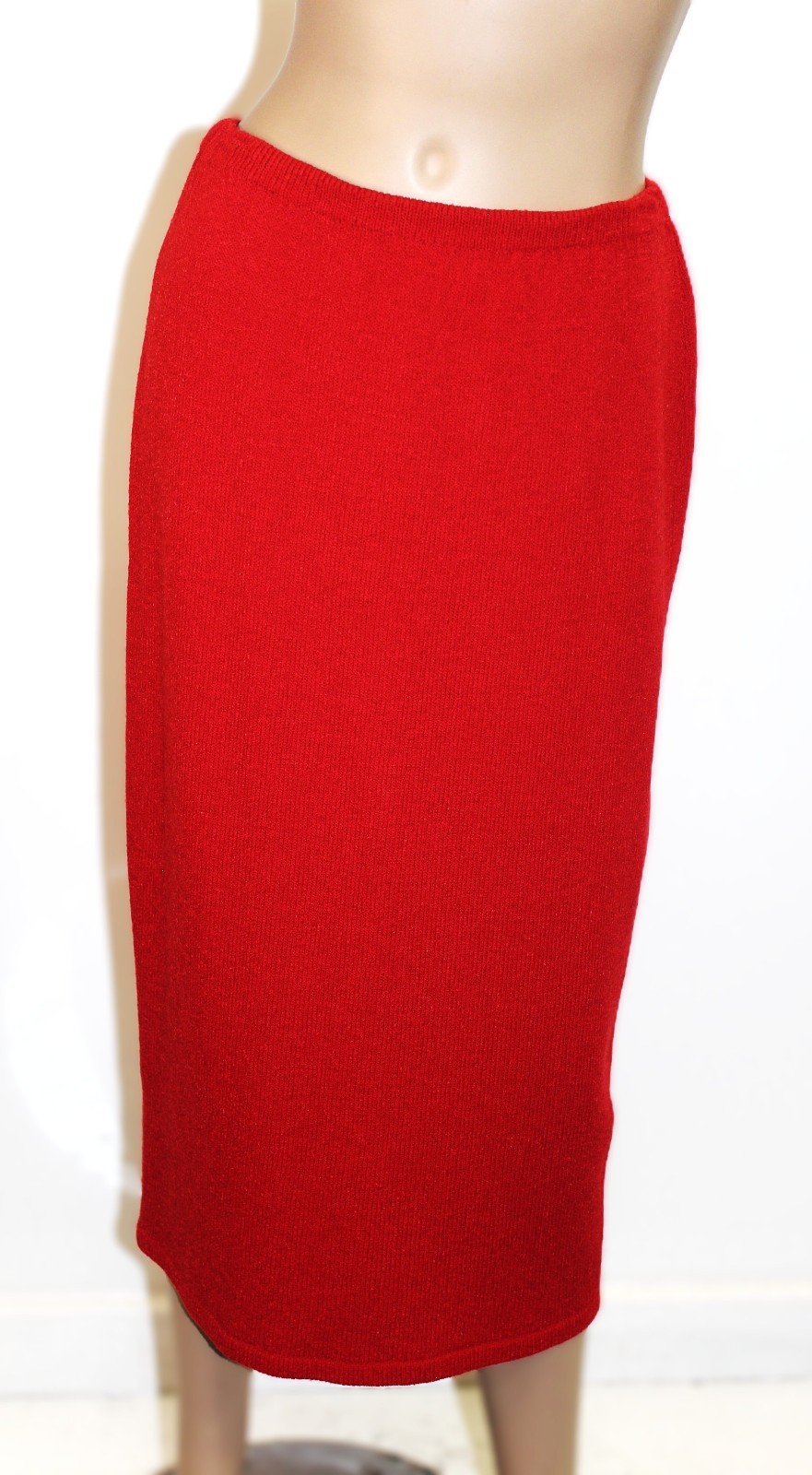 St Johns (Label Missing) Vintage Red Santana Knit Skirt Size S / M