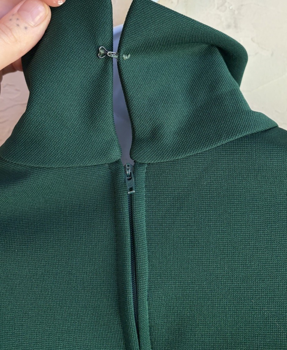 Vintage 60s 70s First Edition Mod Drop Waist Pleated Dress 18 Green Preppy Retro