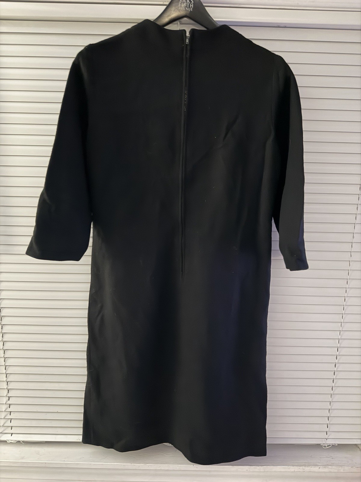 Vtg 1960s Designer Nancy Greer New York Zip Black Dress Size 16