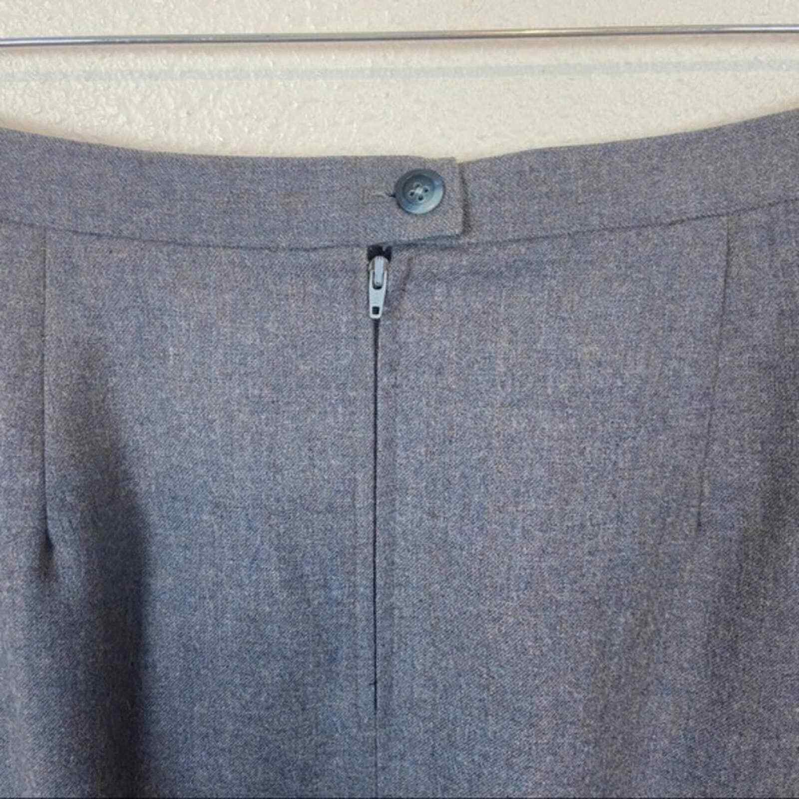 Front Pleat Pencil Skirt Women’s Size M L Gray Lined Wool Librarian Chic Vintage