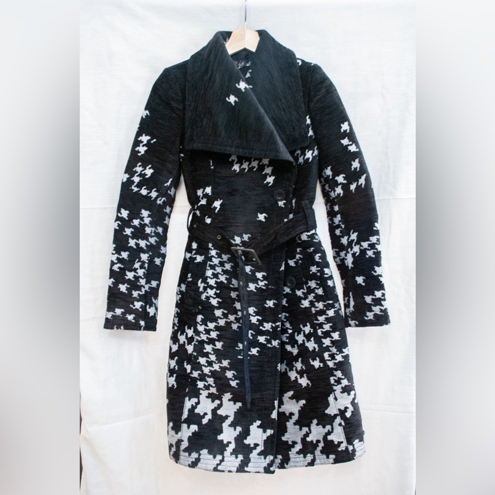 Desigual Vintage Oversized Houndstooth Full Collar Coat luxury modern classic