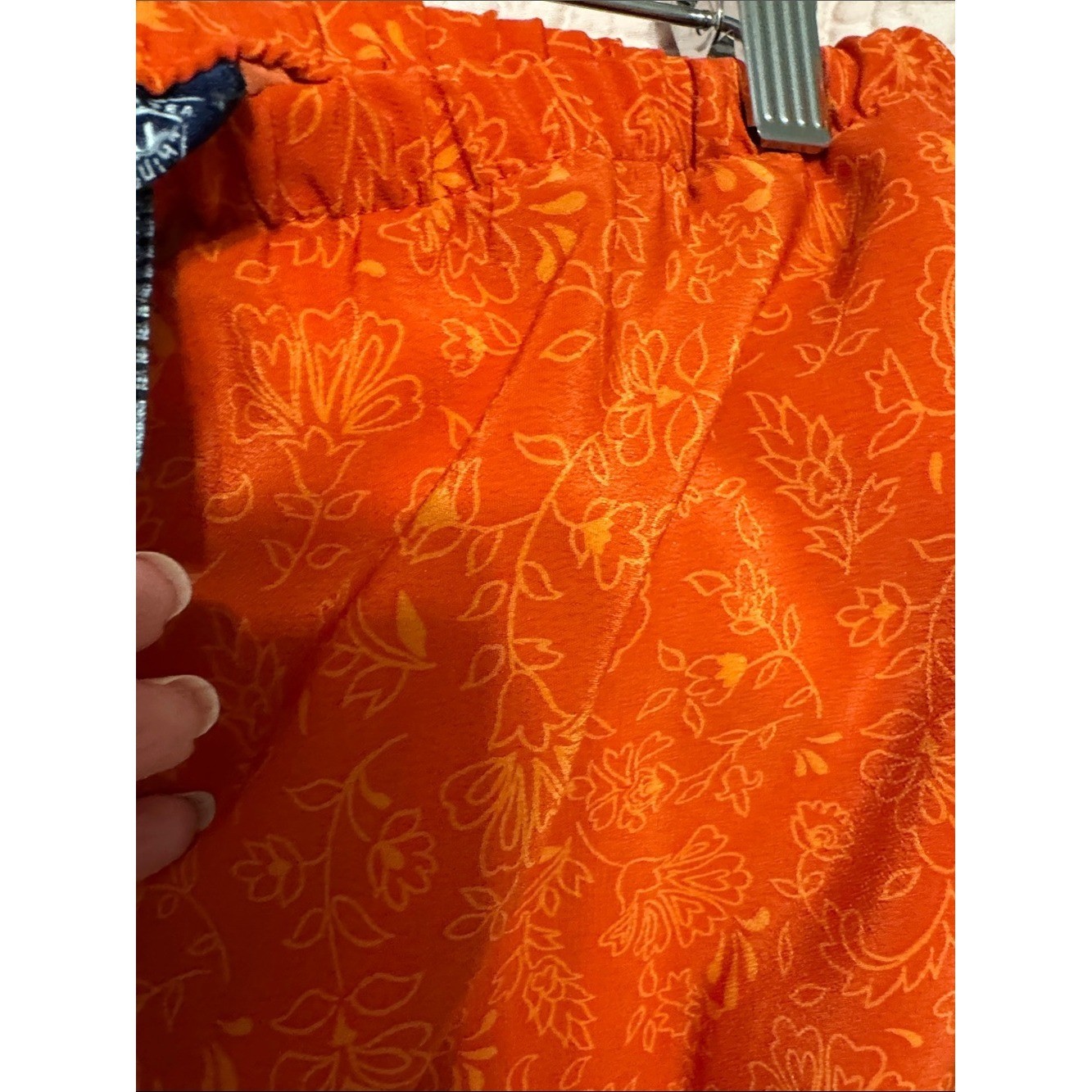 Venezia Jeans Orange Boho Border Print Wide Leg Pull-On Pants 18/20 Y2K Resort