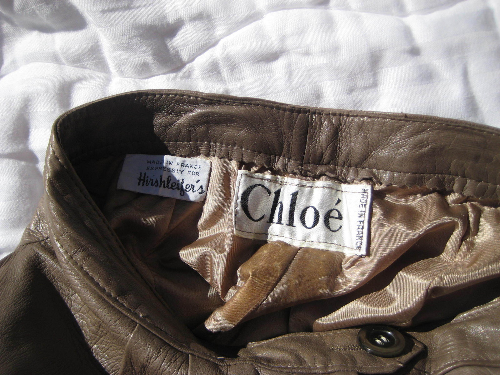 Vintage Karl Lagerfeld Chloe leather JACKET & PANTS couture suit set coat retro