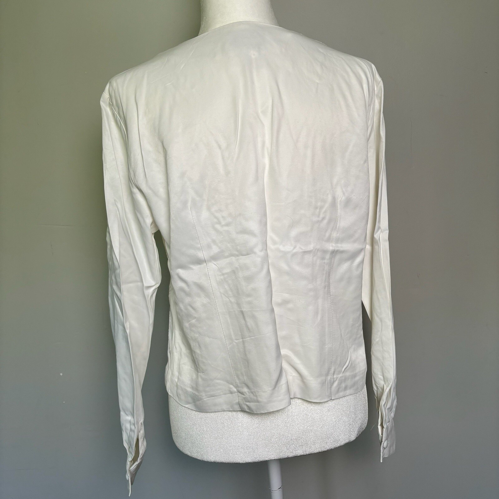 VTG 90s New York City Design Co White Button Down Floral Embroidered Top-L/12