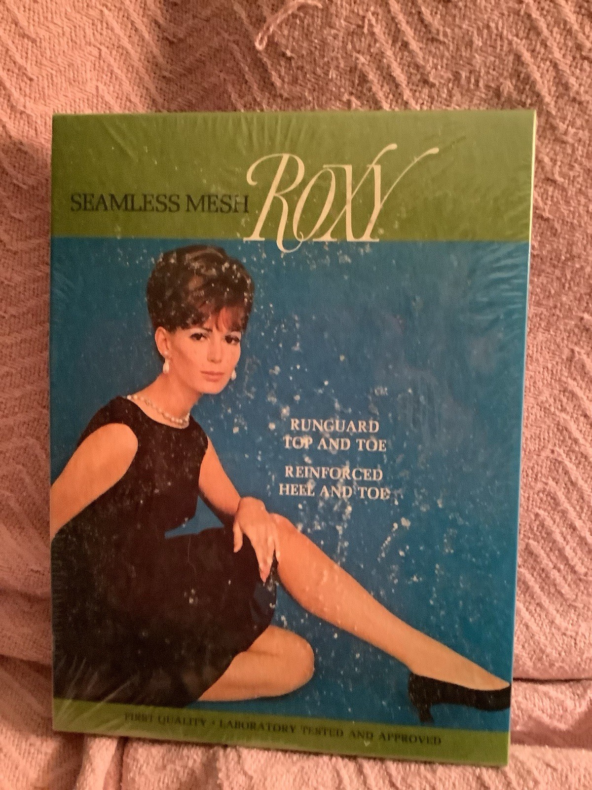 VTG ROXY Seamless Mesh Sheer GARTER NYLON STOCKINGS Taupetone Size 10.5, 3 Pair!