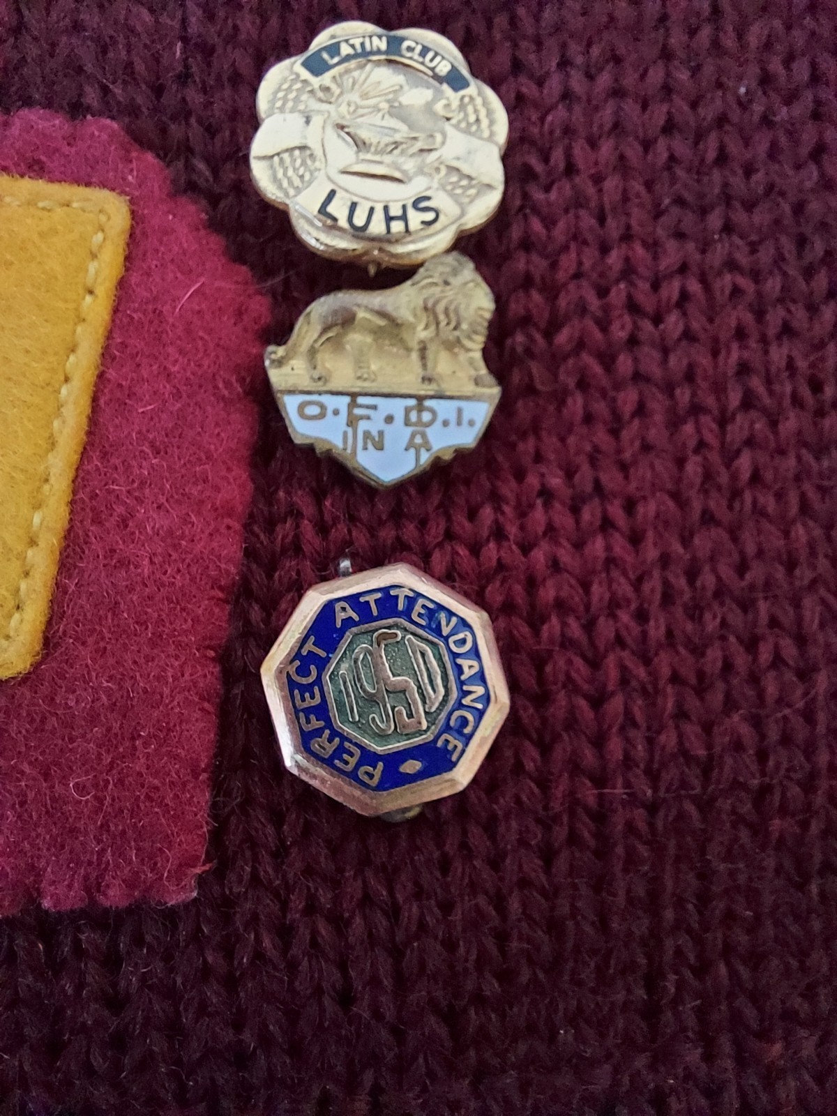 Vintage 1959 California Wool Varsity Letter Sweater with Original Pins