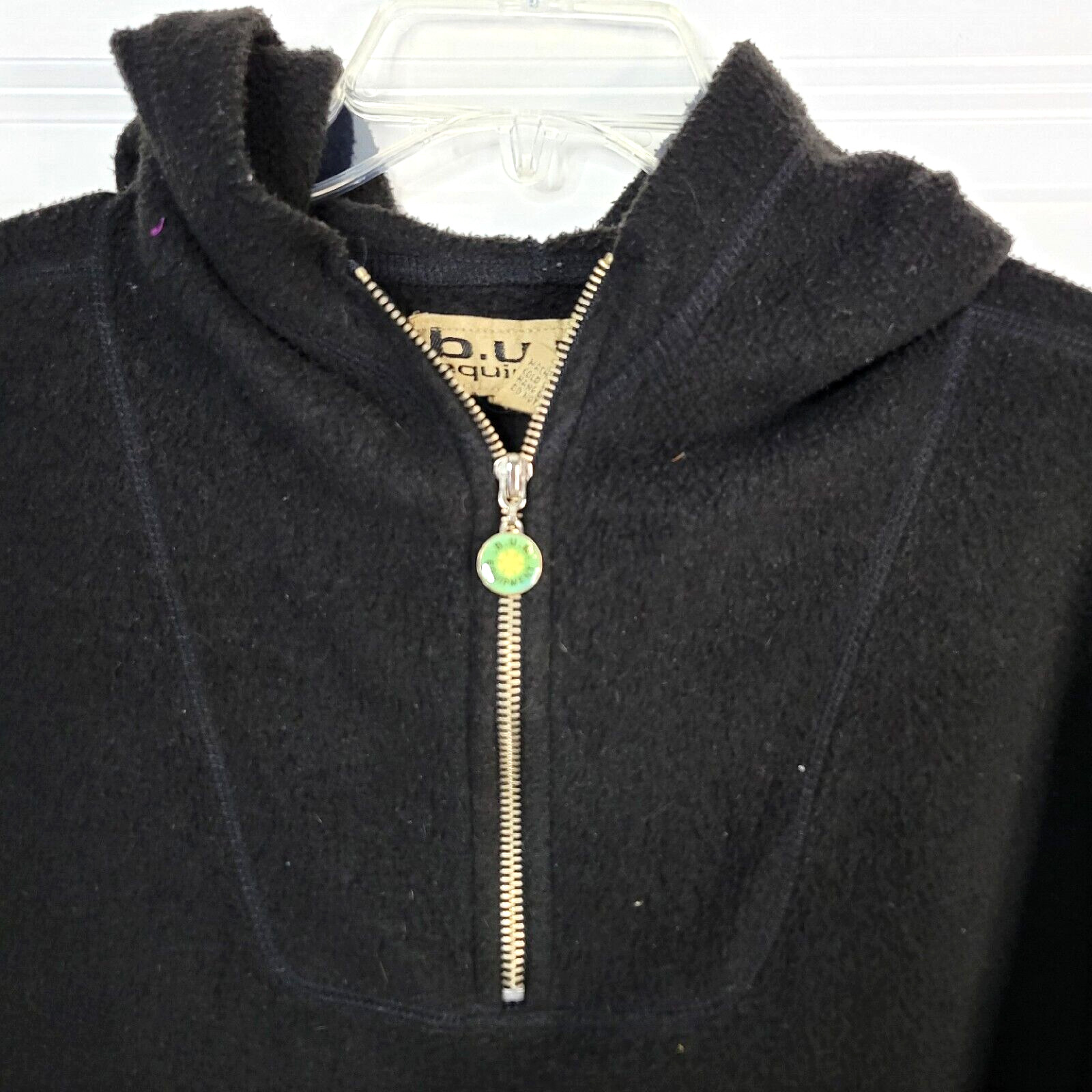 Vintage Fleece Pullover BUM Equipment Jacket Women’s M 1/4 Zip Black Alpine 90s