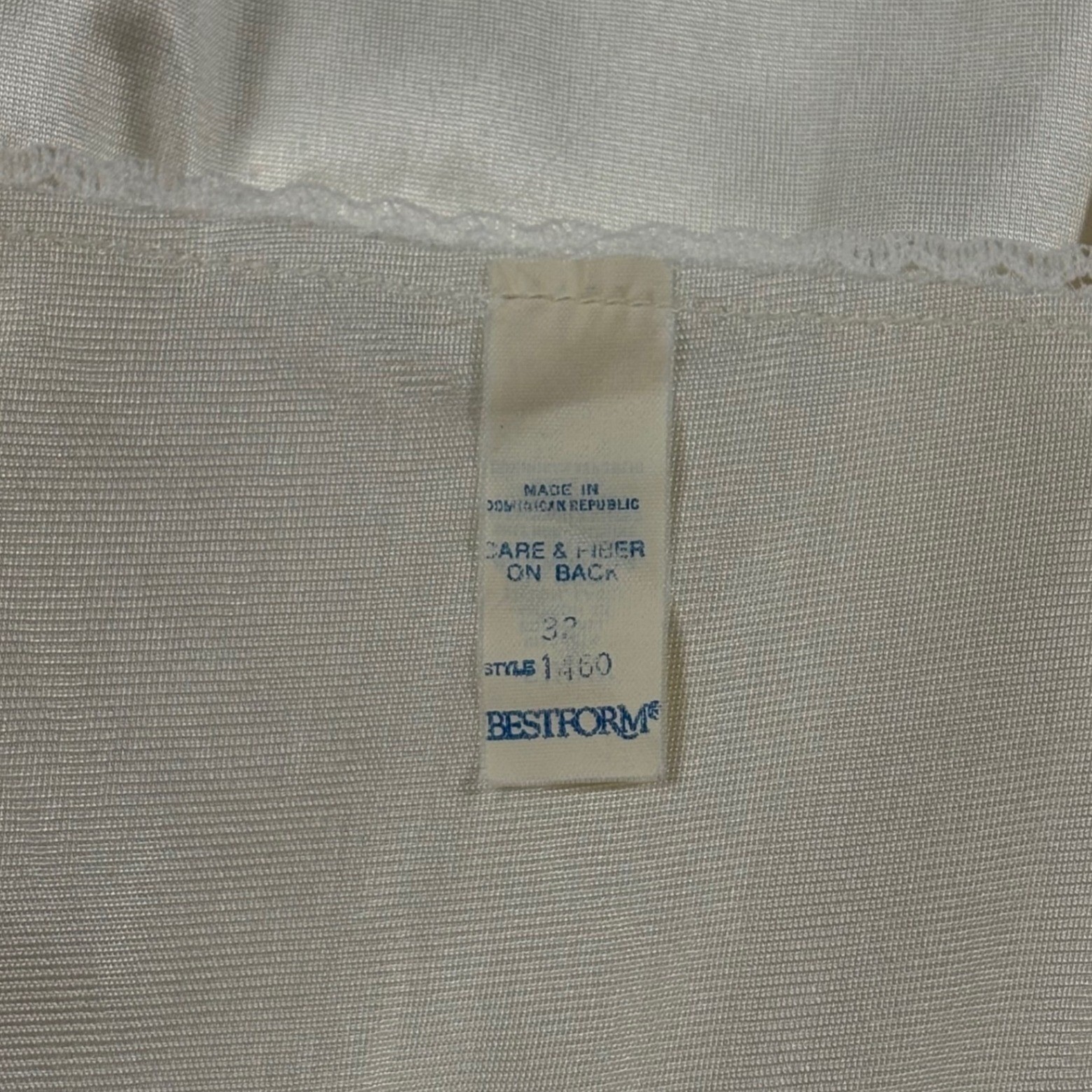 Bestform Vintage Ivory Lace Trim Full Slip Dress Antron III Nylon 32 1460 Cream