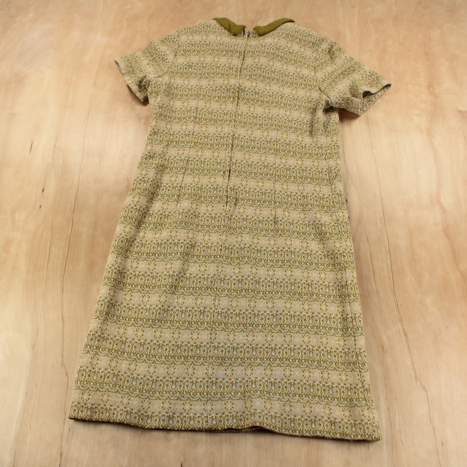 DAMON geometric print stretch pencil wiggle midi dress MEDIUM vtg 60s 70s mod