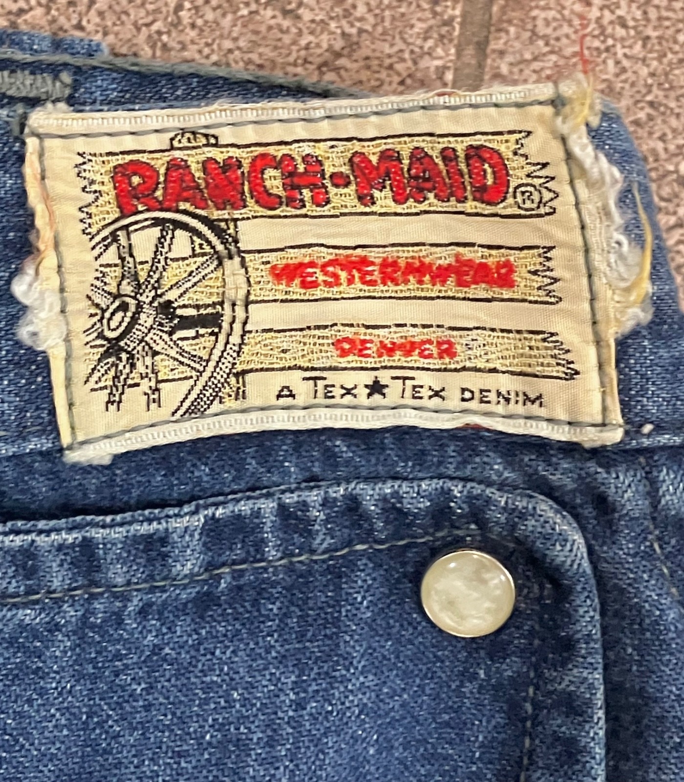 Vintage 1950s Ranch Maid Western Wear Denver Side Zip Denim Jeans