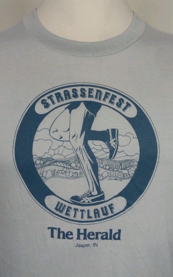 Vtg 80’s Paper Thin Screen Stars German Running Marathon T Shirt L Hipster Track