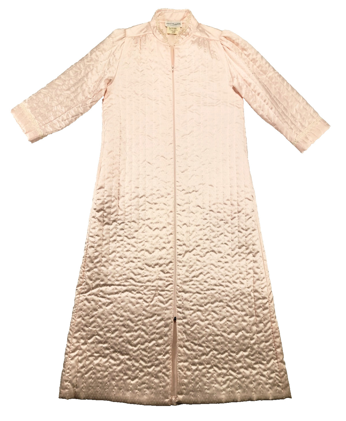 VTG NWOT Miss Elaine Classics Robe M Pink Long Quilted A Line Made In USA ILGWU