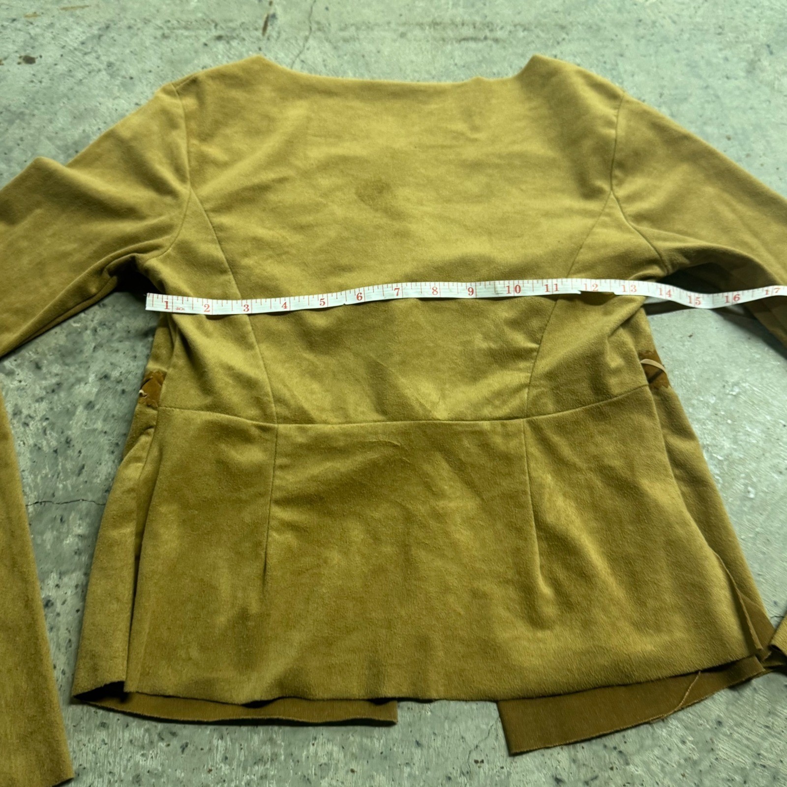VTG Zako Women’s Brown Suede Bell Sleeve Top S/S Western Y2k Retro Bho Indie