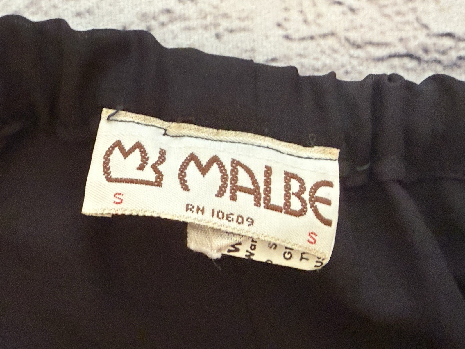 Rare Vintage Malbe Womens Black Chiffon Pants Union Made Size Small Inseam 29″