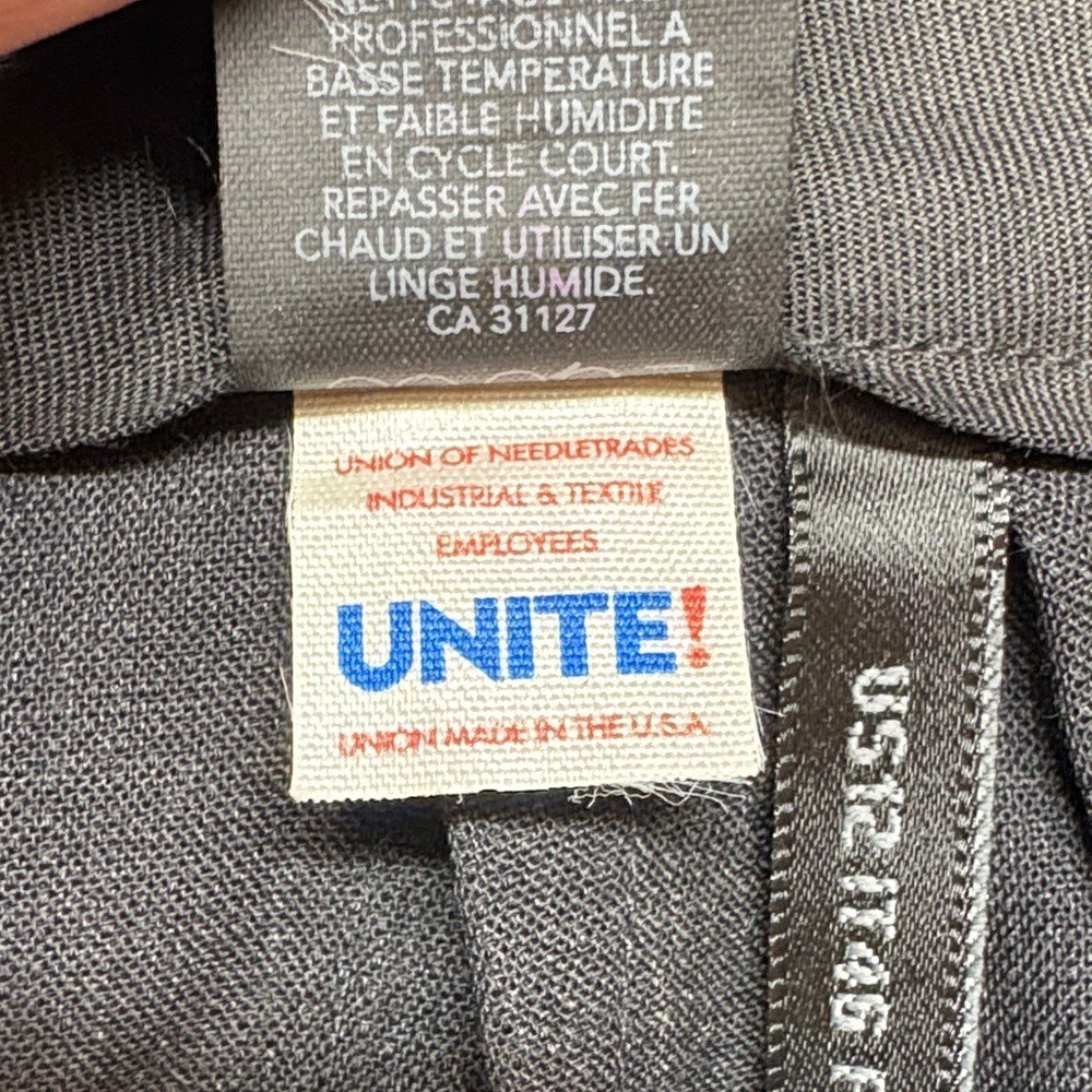 Vintage Donna Karan Trousers 12 Charcoal Grey Pinstripe Pants UNITE USA $695 NWT