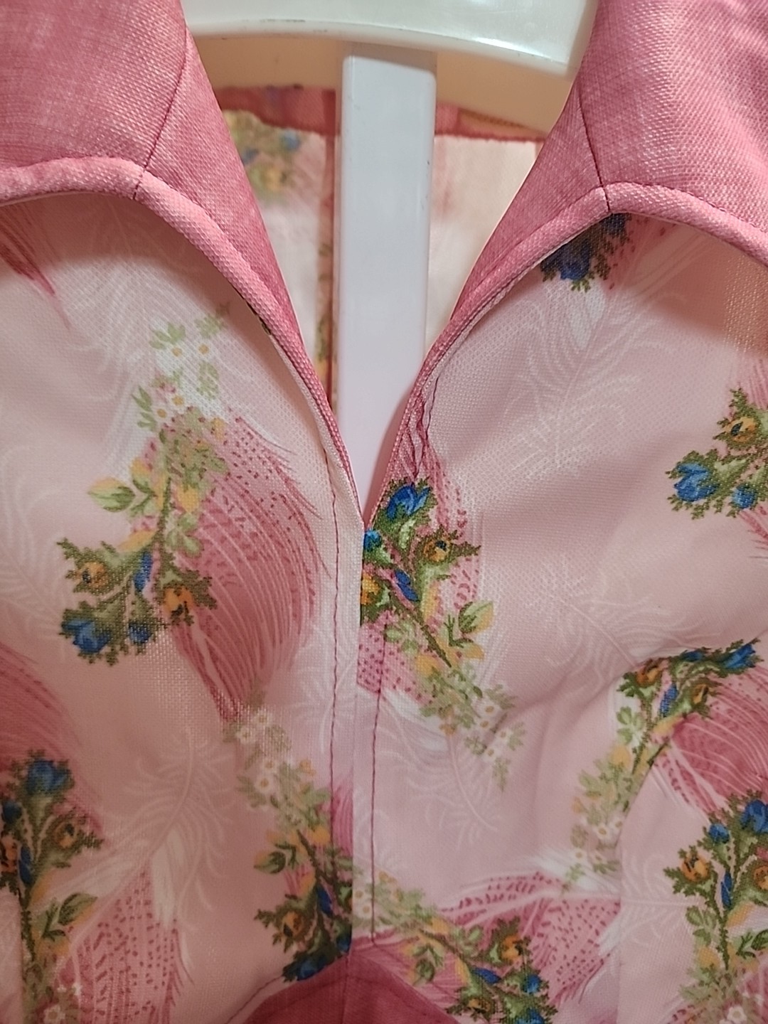Vintage Custom Handmade 60-70s Pink Dress S/M Short Sleeve