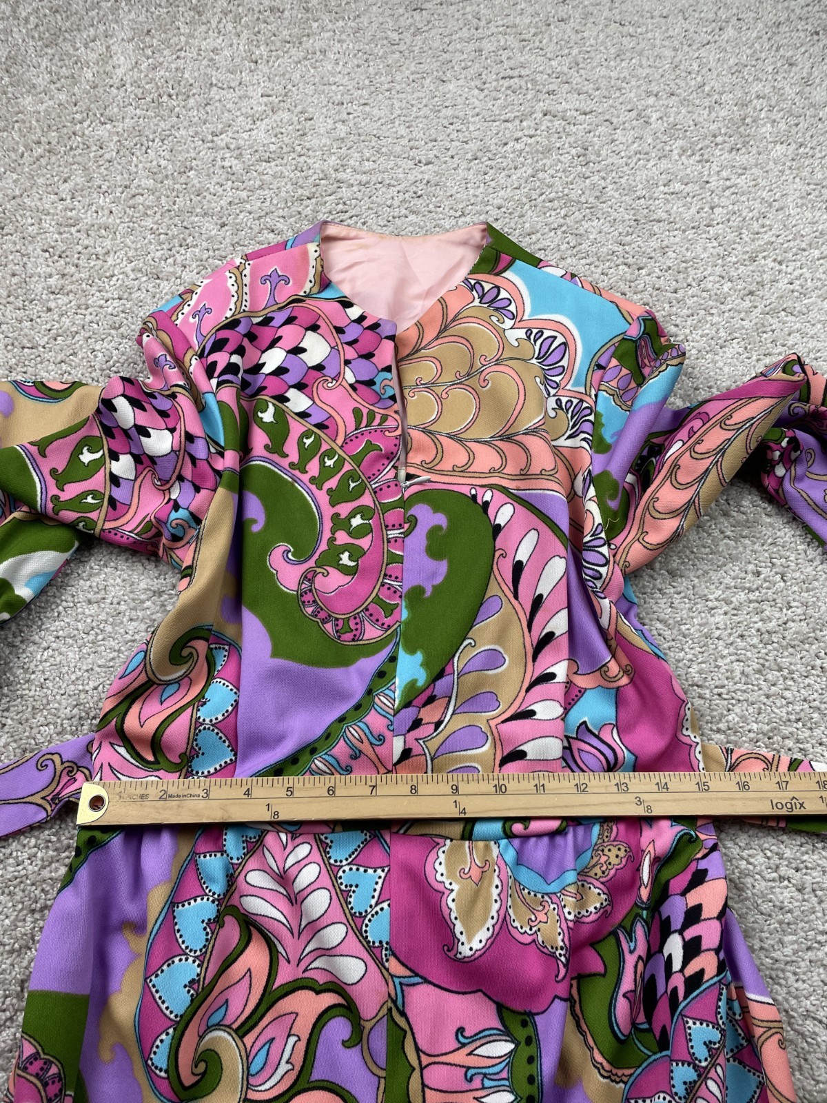 Vintage 60s Jack Needleman Anjac Mod Dress Medium Psychedelic Hippie Boho 70s