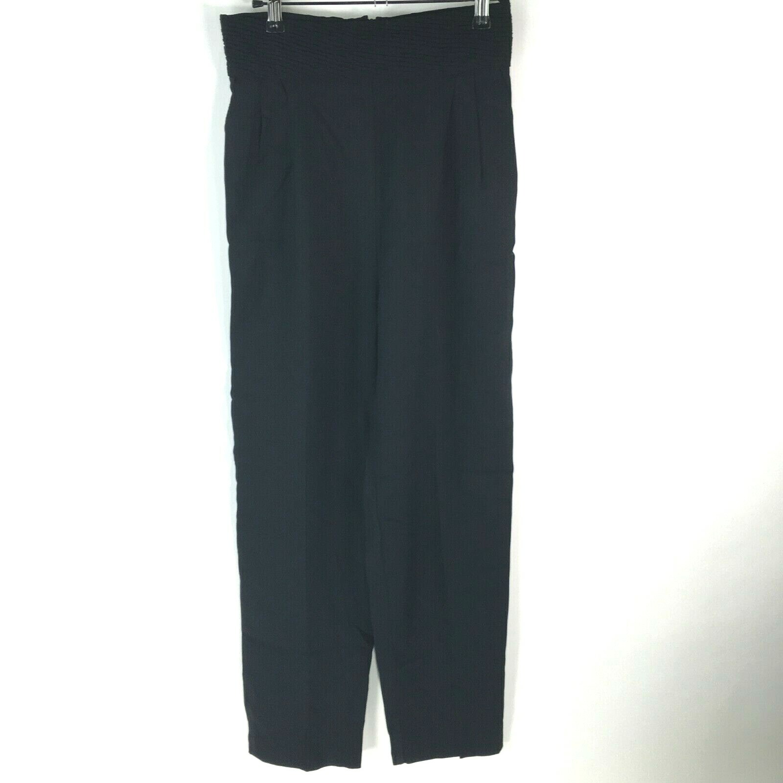 Vintage 35th And 10th Womens Black High Rise Straight Leg Dress Pants Size 9