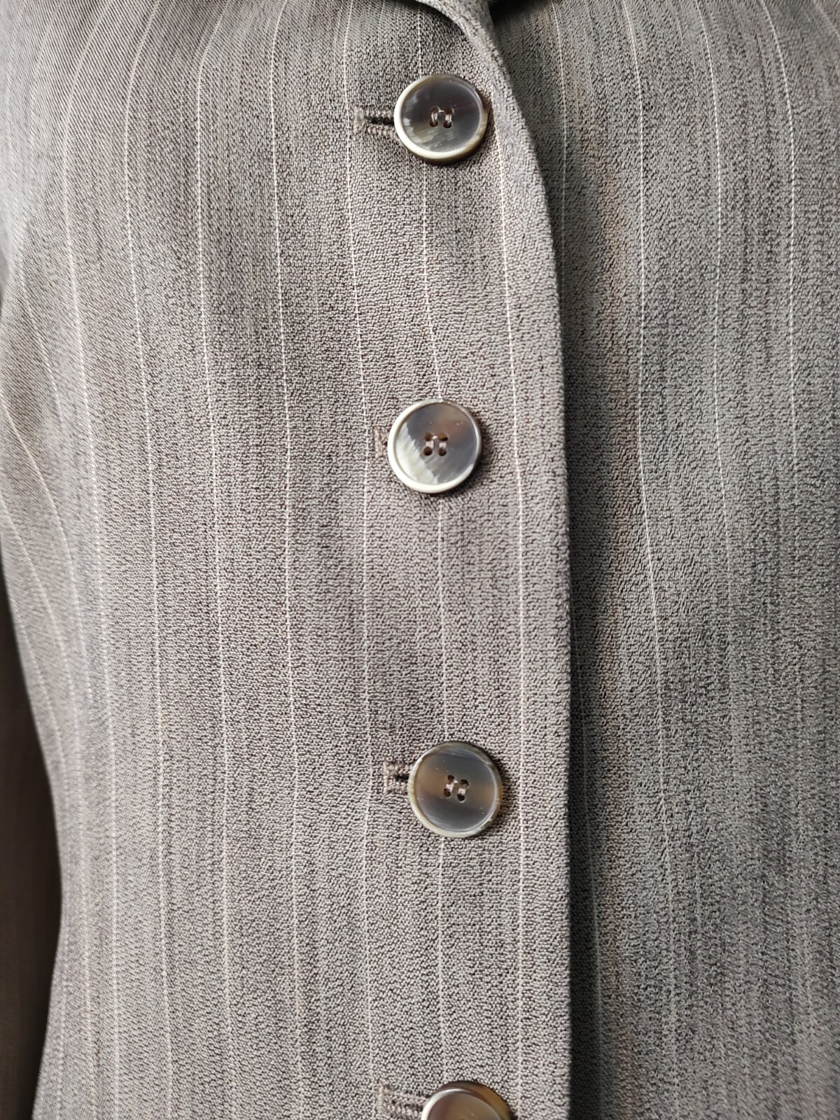 Le Suit Essentials Petite Safari NEW Beige Pin Strip 2 piece Jacket Skirt 6P