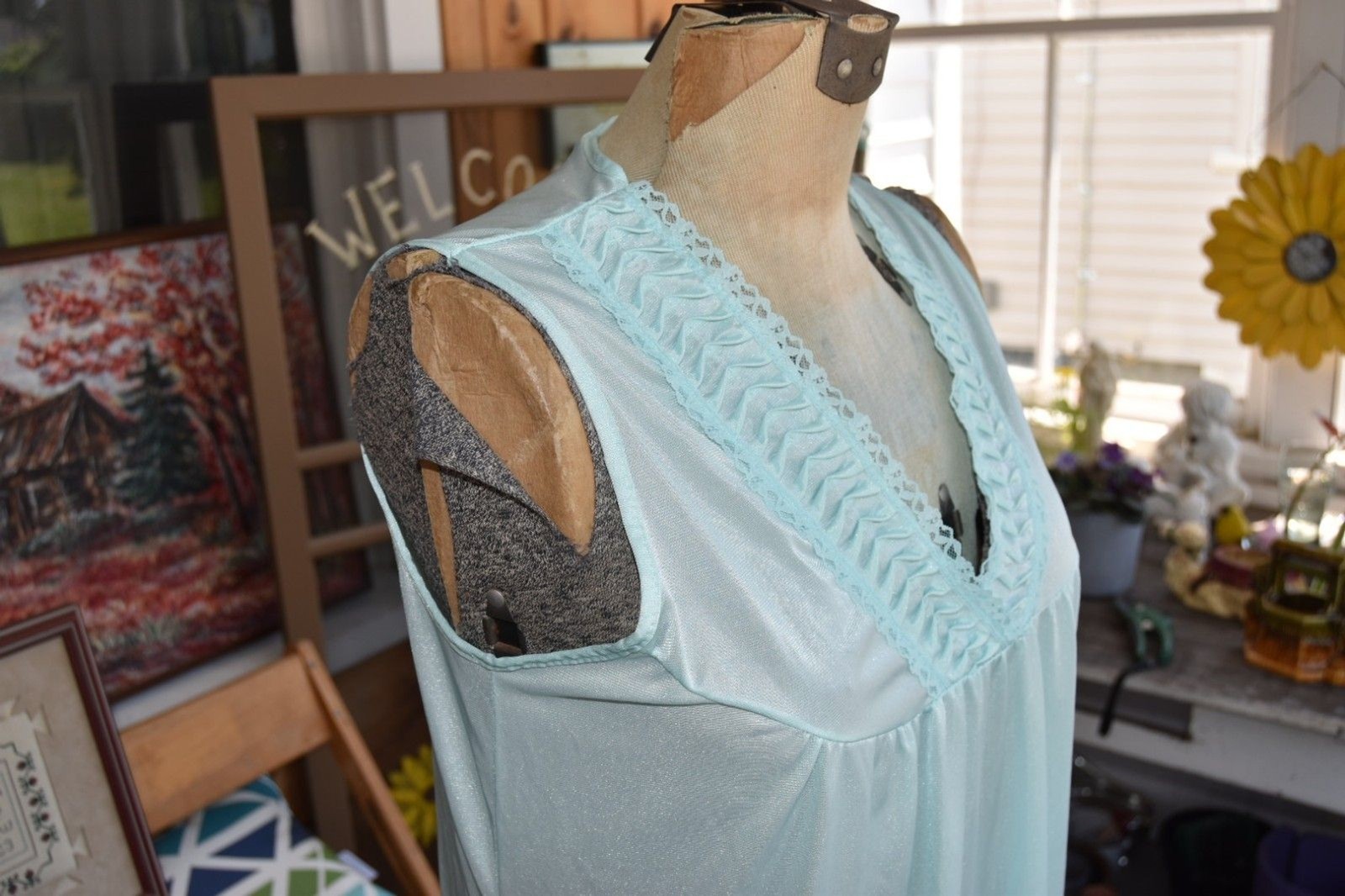 1970s Maxi Length 70s Nightgown Baby Blue „Sidney & Bernstein” Never Worn Small