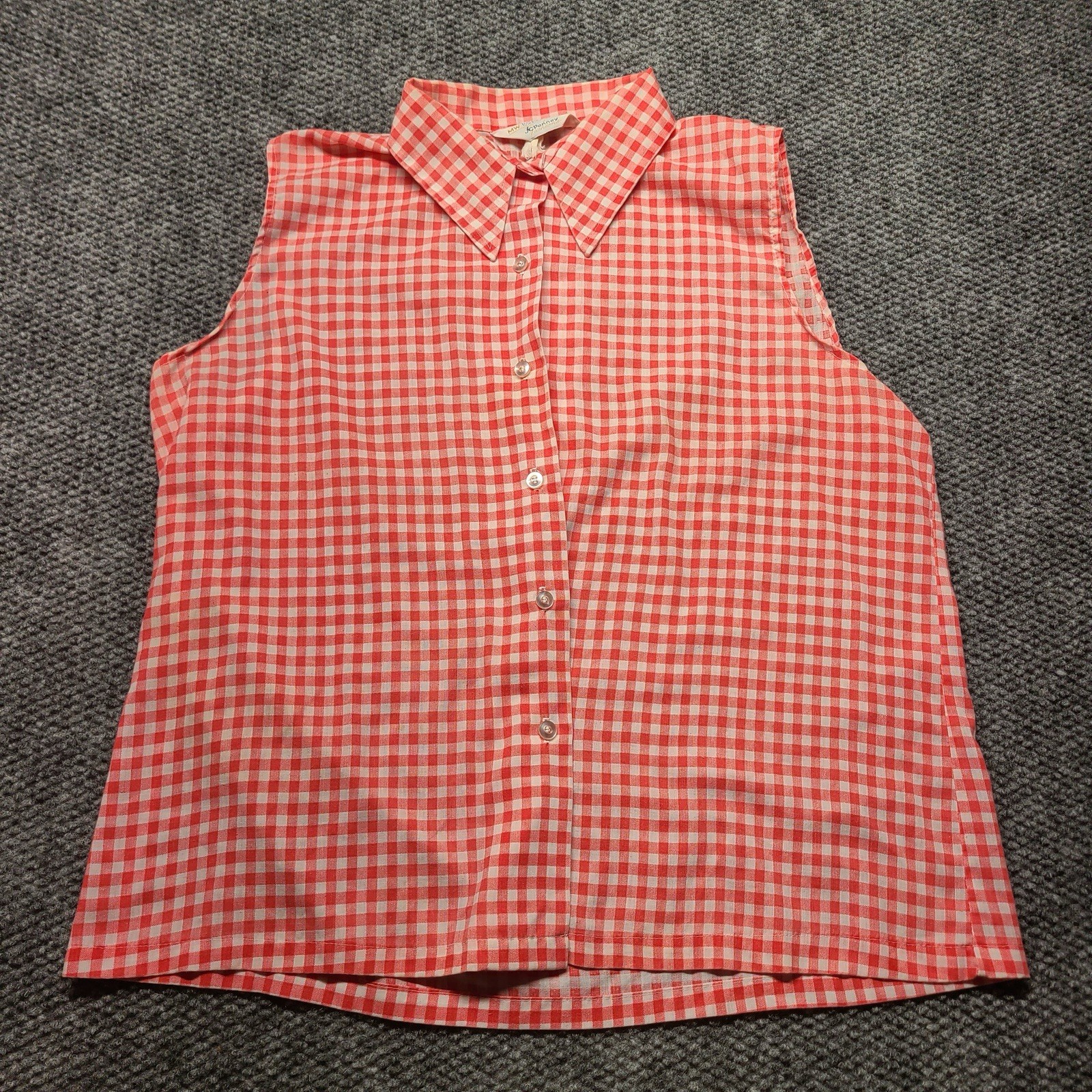 VTG 70’s 80’s 90’s Women’s Tank Top Tunic Checkered Retro JC PENNY Grandmacore