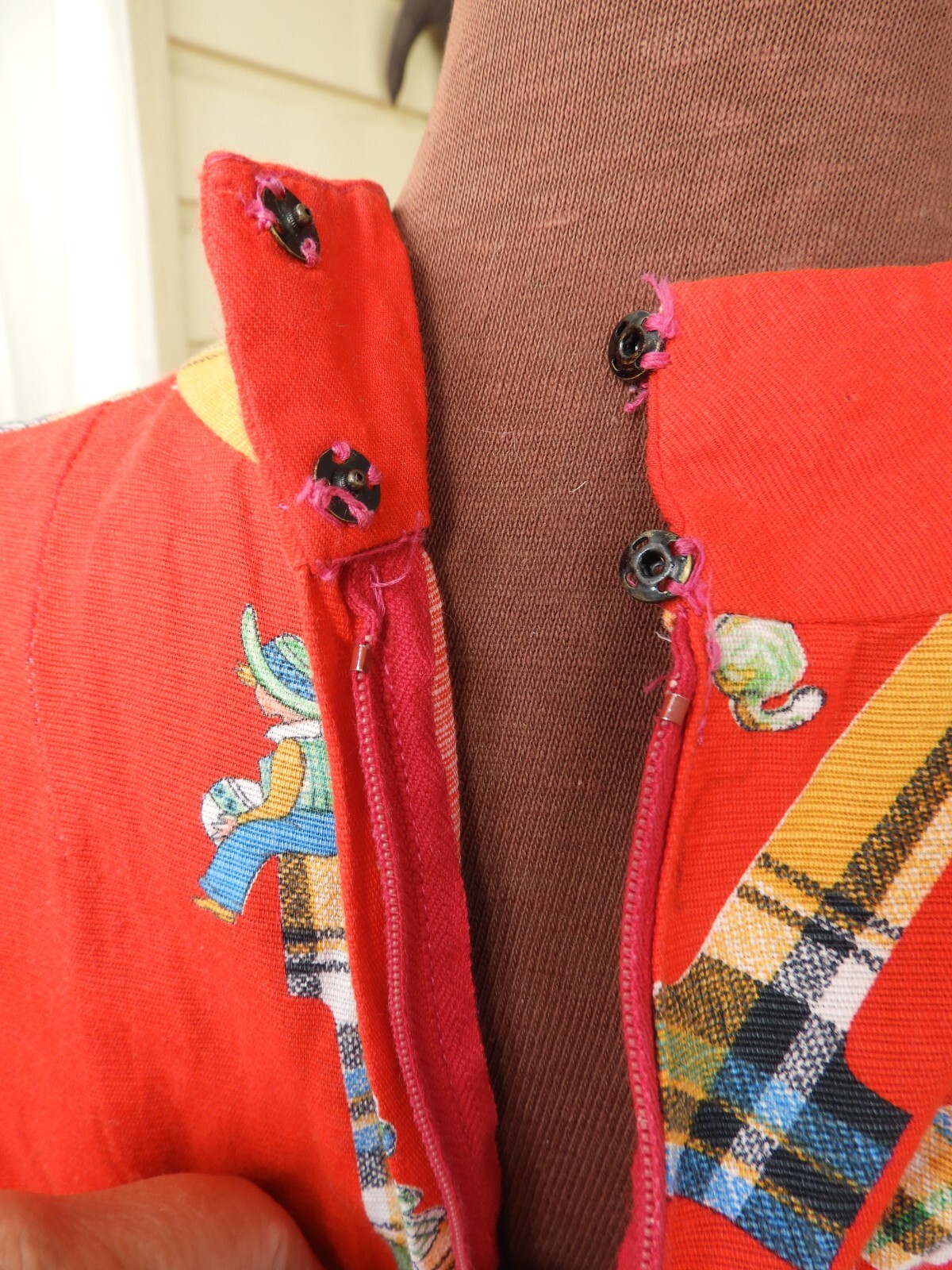 Vtg 1970’s Red Holly Hobby Pioneer Girl Praire Misses Dress sz XS