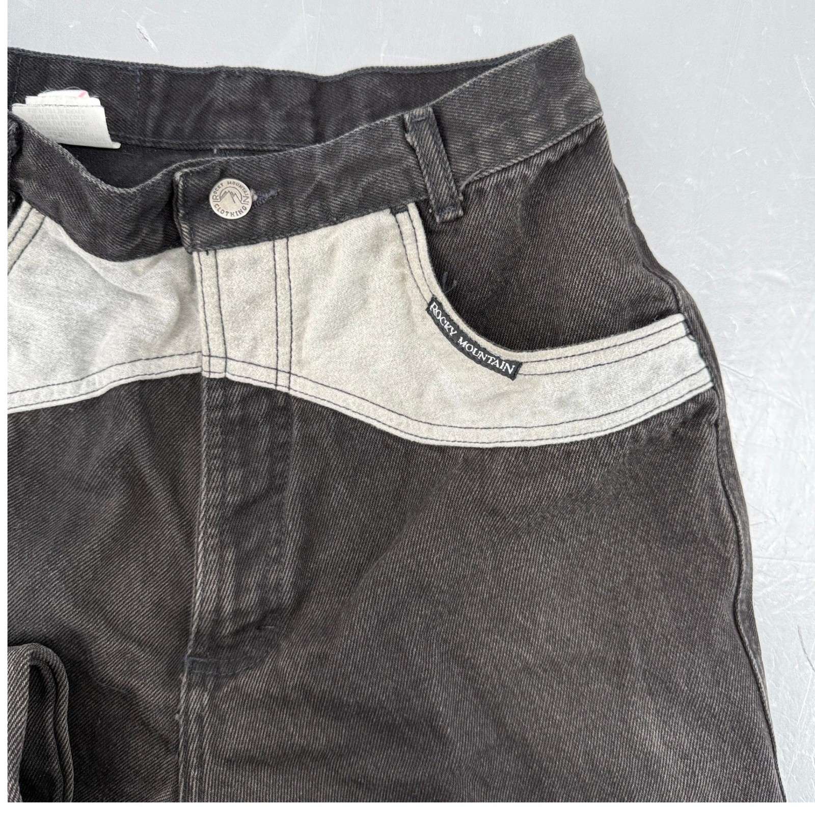 Rocky Mountain Clothing Co Vintage Western Jeans Black Grey Yoke 30/11 Womens