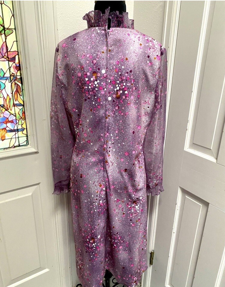 Beautiful Vintage 1970’s Umbo By Parues Feinstein Lavender Dress