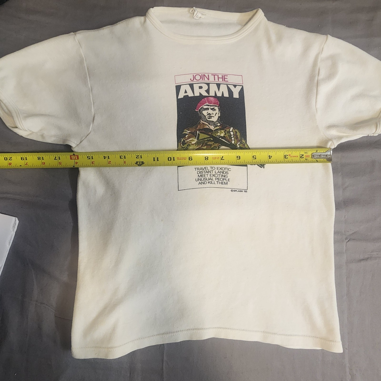 Vtg 1983 Women’s Splash Satire Shirt Join The Army Parody Punk T Made England XS
