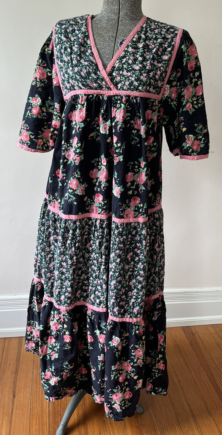 Vintage Cottage Core Prairie Patchwork Floral Dress Sz 8/10 Like Gunny Sax