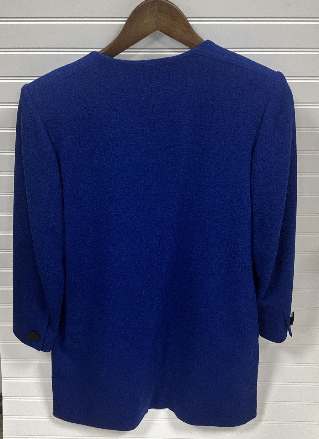 Vintage Fitted Wool Jacket Tailored by Handmacher Womens Blue Suit Blazer Coat 8