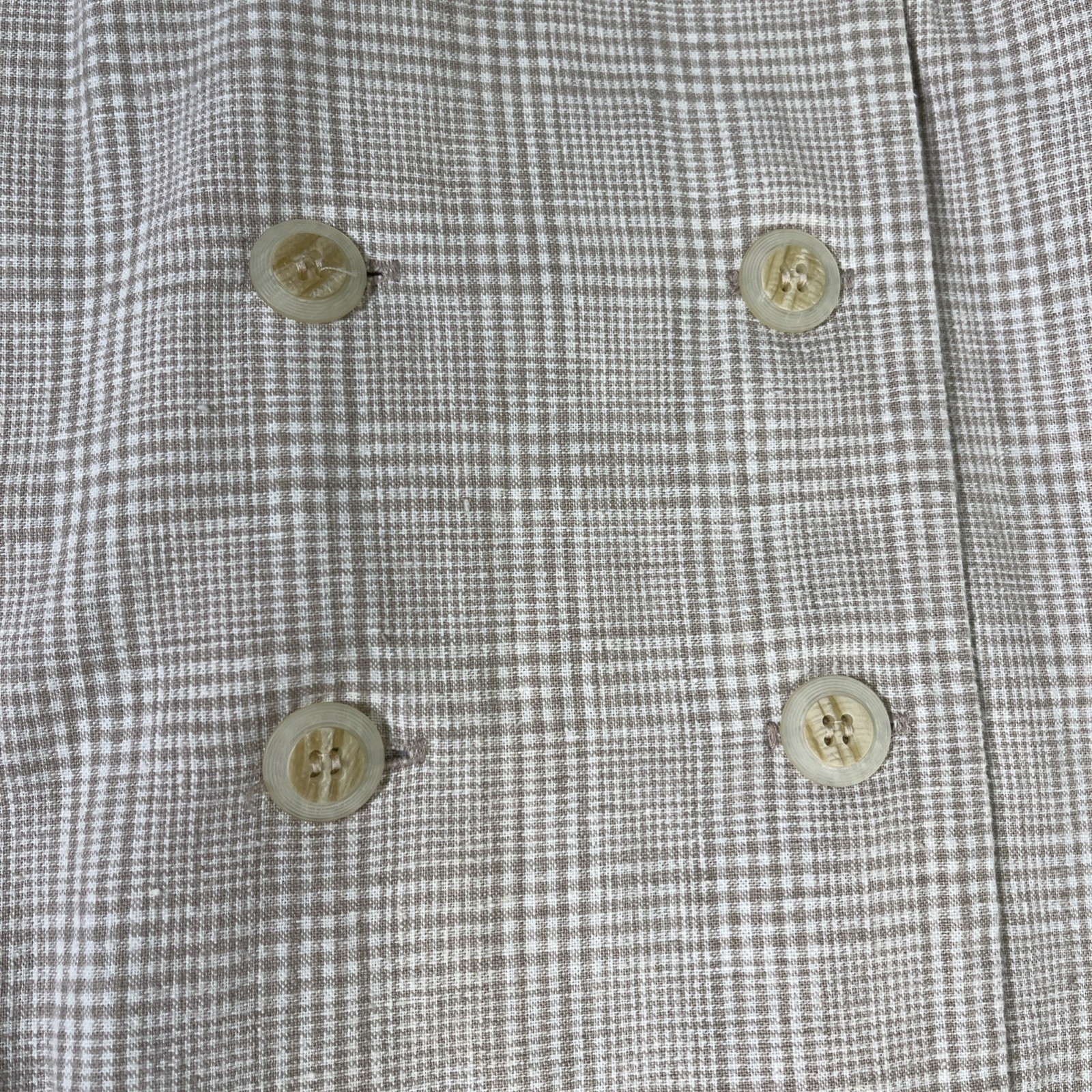 Vintage Sharon Young Button Up Plaid Dress No Size Retro Big Collar Charity