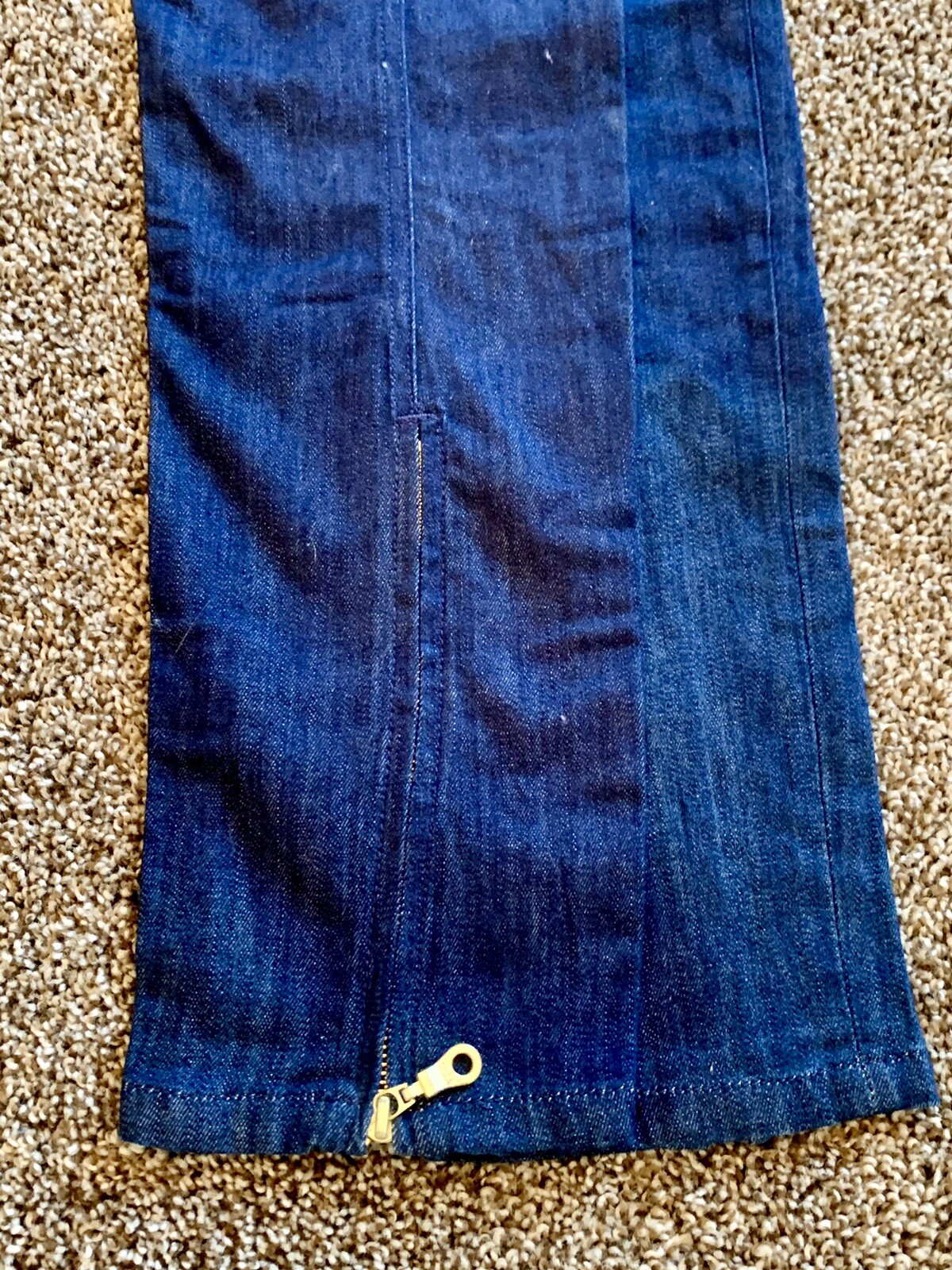VTG Y2K Christian Audigier JEANS TAPER CROP ZIP LEG Low Rise DARK WASH 29X26