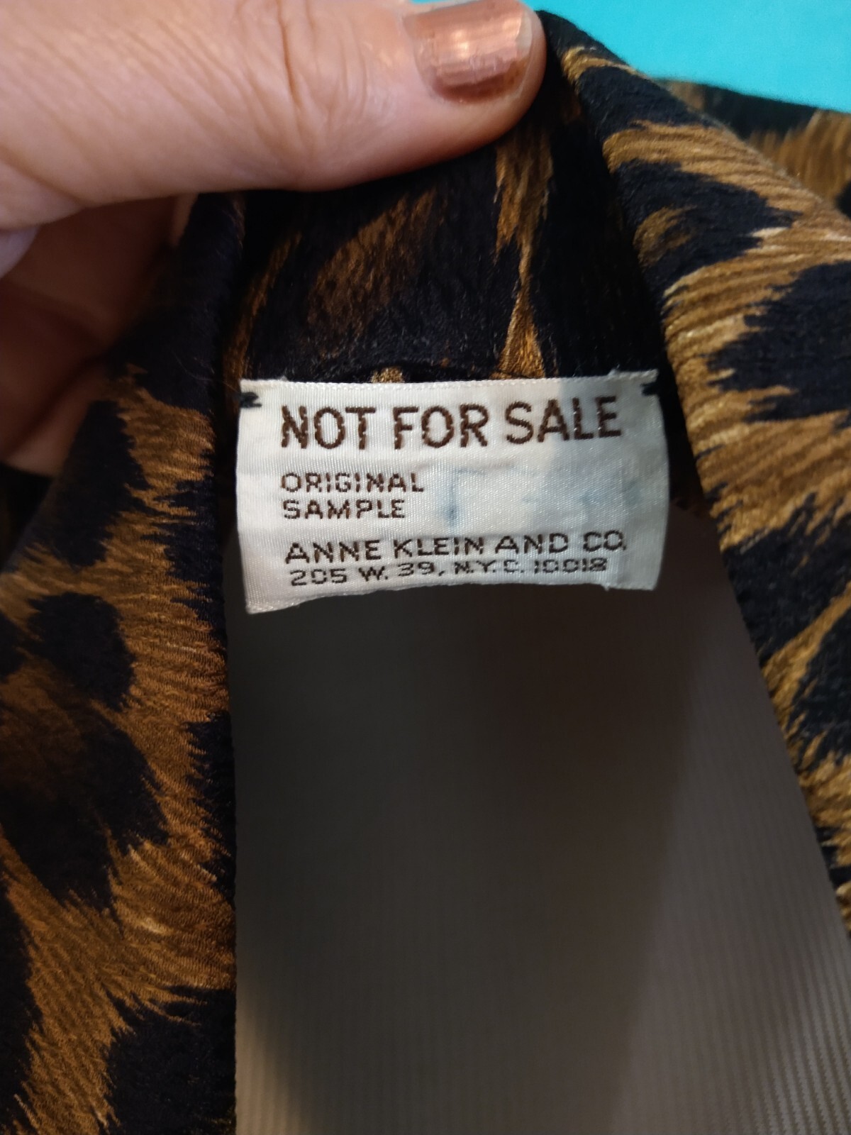 Vintage Anne Klein Silk Jacket 1980s Animal Print, Leopard Blazer Large
