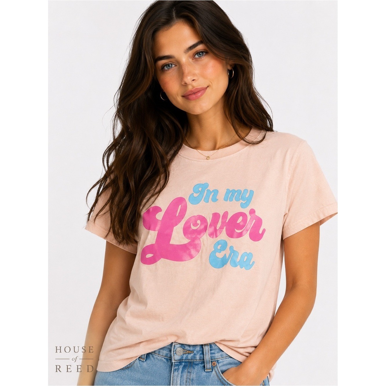 Comfort Colors „In My Lover Era” Graphic Tee Pink Retro Valentine Shirt Size S