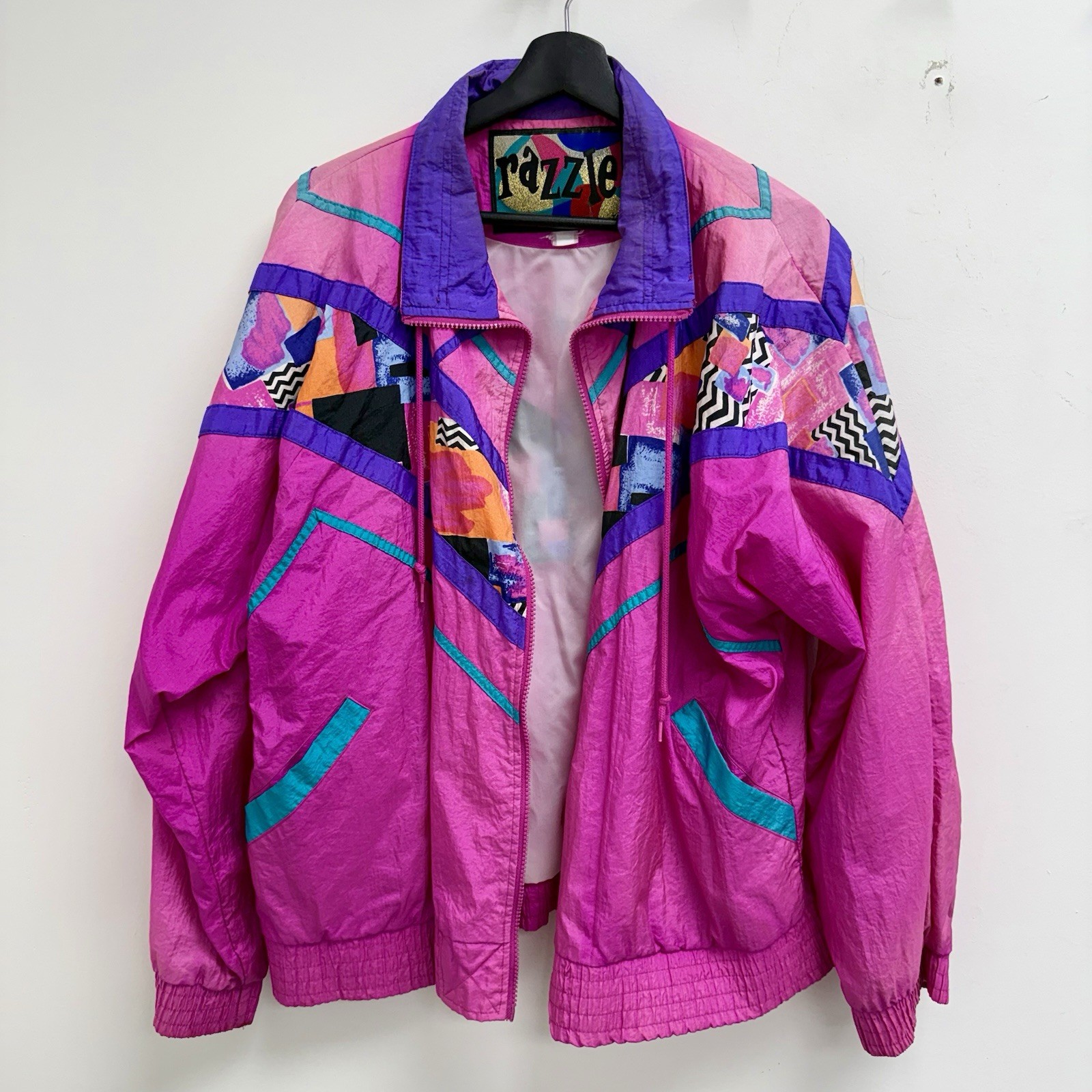Vintage 1980s Dazzle Classic Windbreaker Jacket VHS