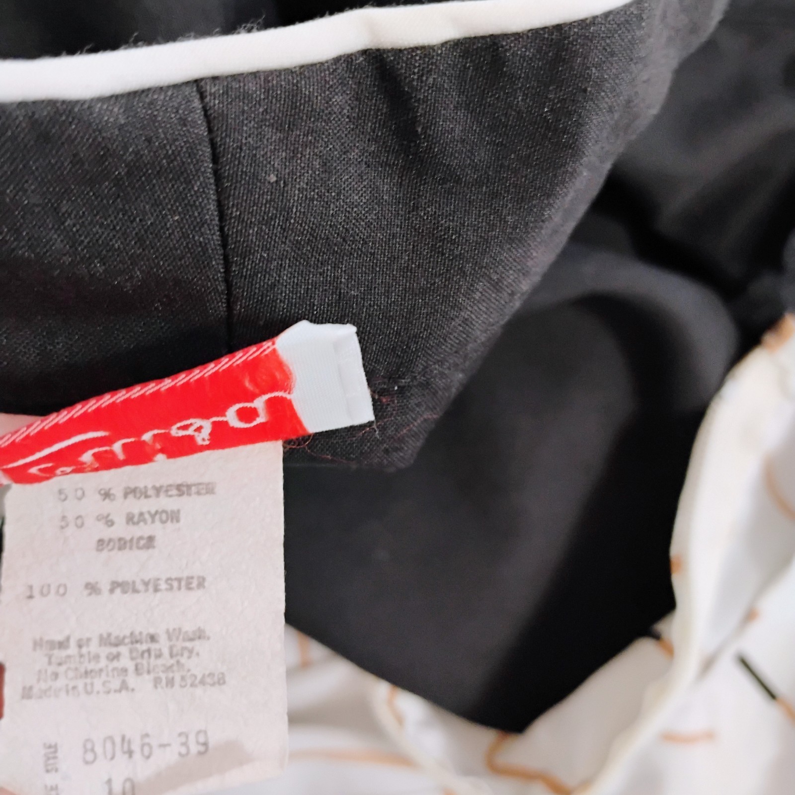 Vintage 80s Belted Dress With Jacket Short Sleeves Louisa Size 10 Black White
