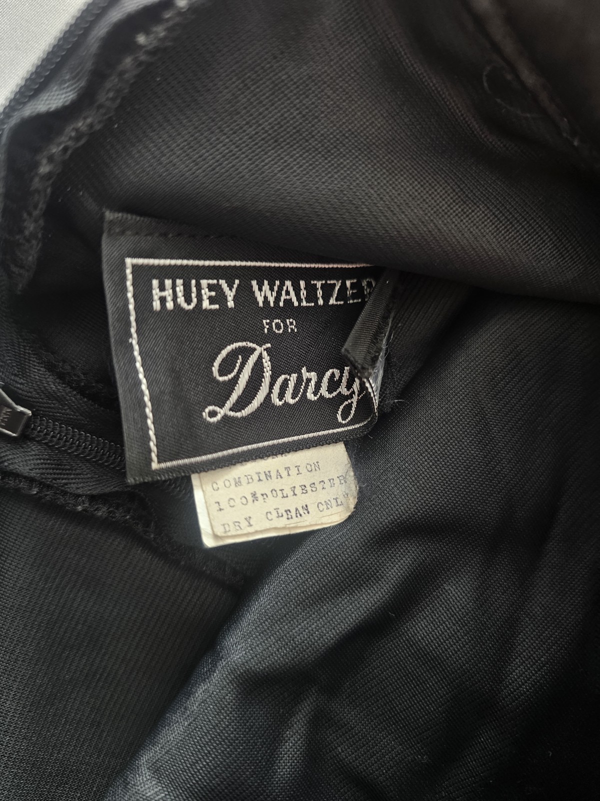 1980’s Huey Waltzer for Darcy 80s Prom Polka Dot Dress Size 5/6 Black White USA