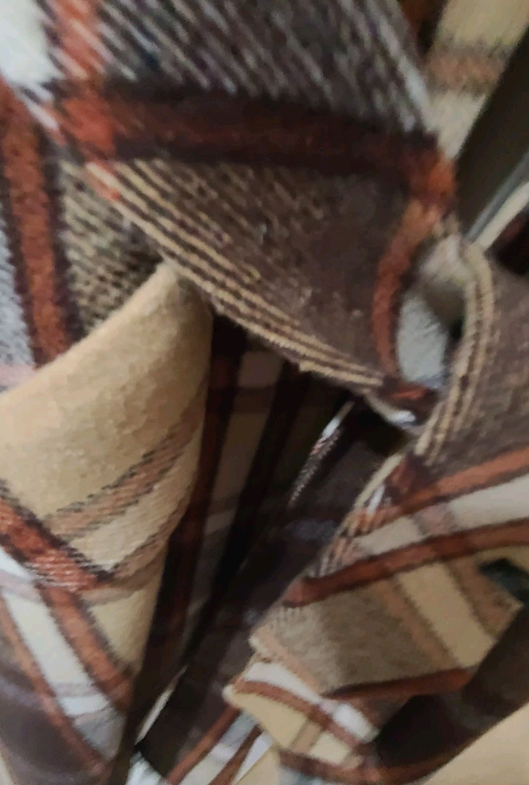 Vintage 70s Faux Fur Collored Fall Plaid Long Coat Sz 10 Gorgeous 😍 RARE FIND!