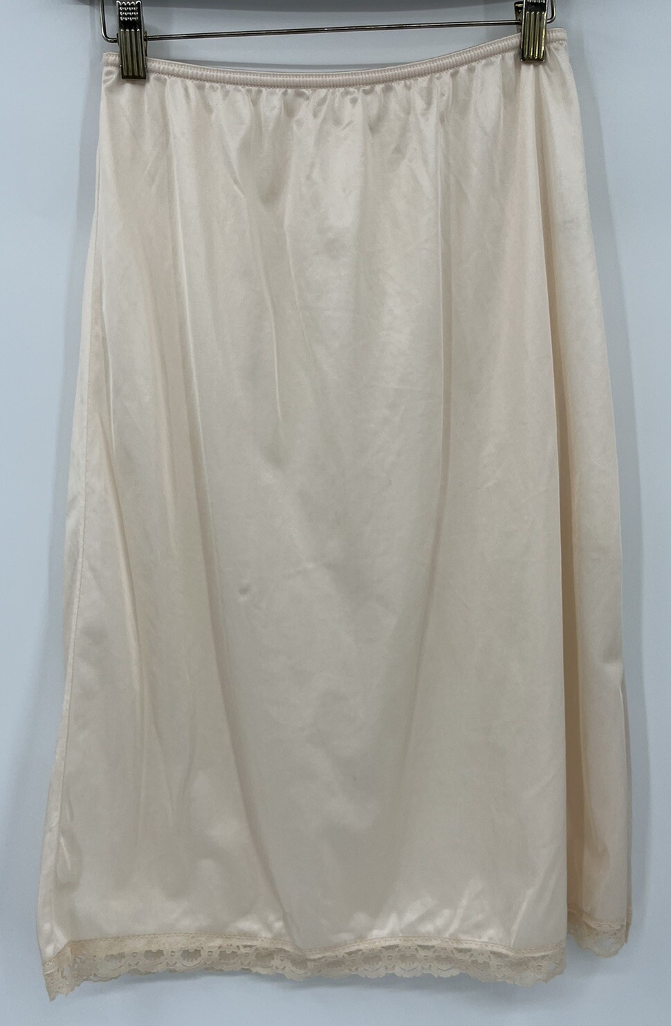 Vintage Greenco Maid Half Slip Medium Silky Nylon Lace 25” Long USA Made