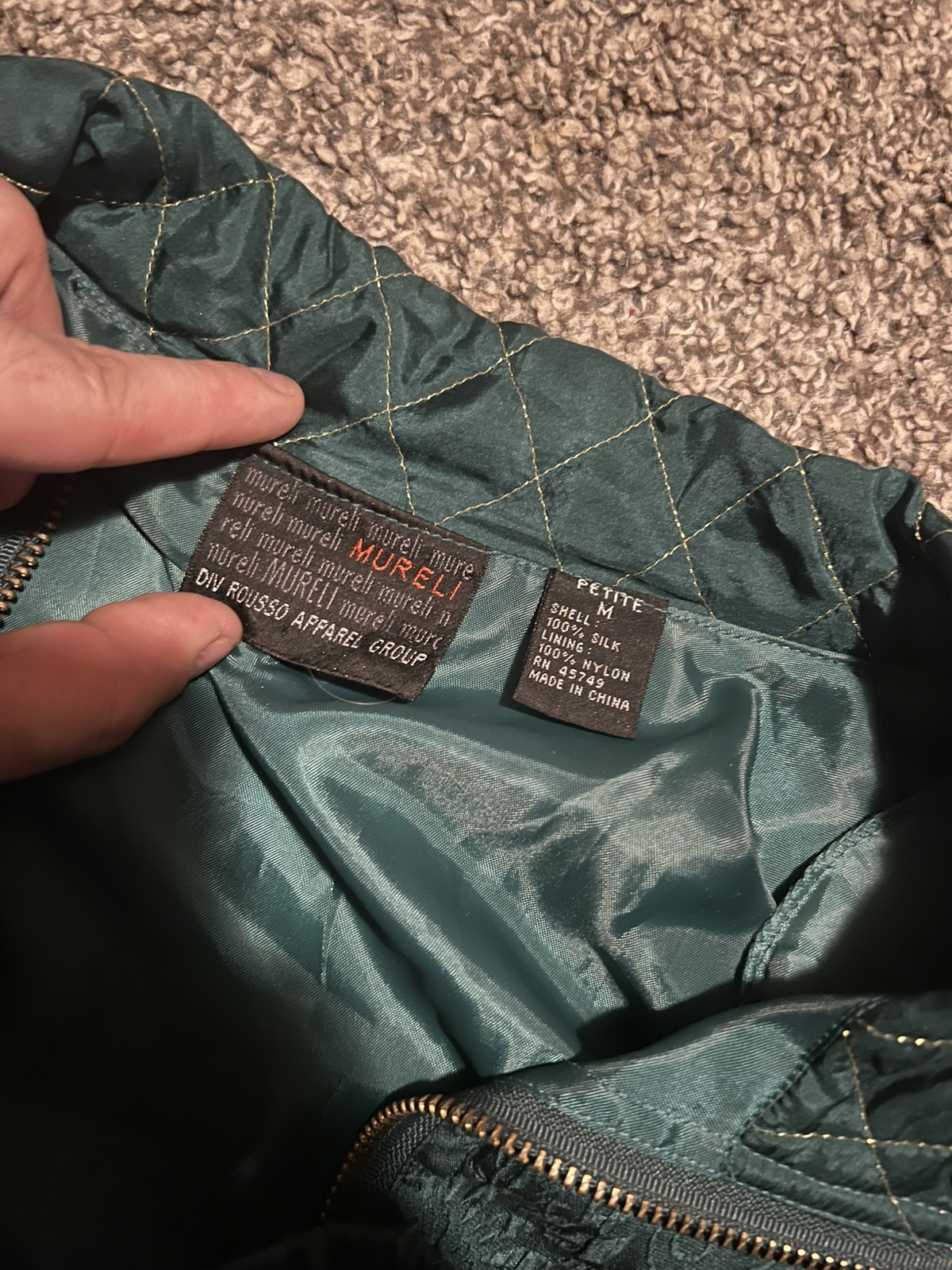 Vintage Mureli 100% Silk Windbreaker Track Suit Embroidered Embellished Size MP