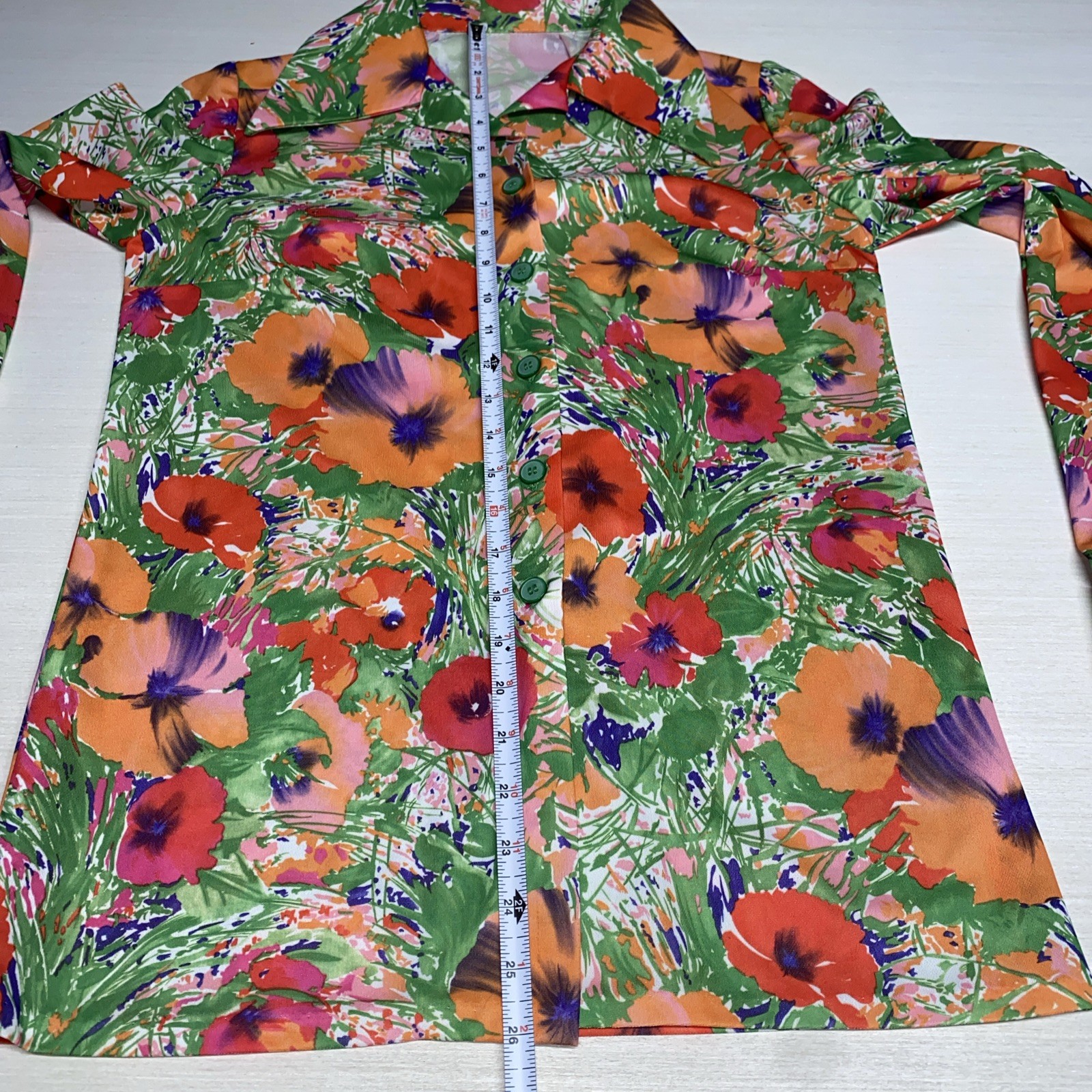 70s Psychedelic Flower Dagger/Butterfly Collar No Brand Women’s Small Orange/red
