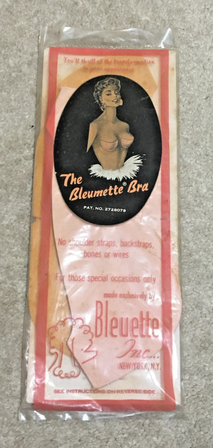 Vntg c1970s Bleumette Bra Strapless Backless Wireless Bra B Cup Orig New Package