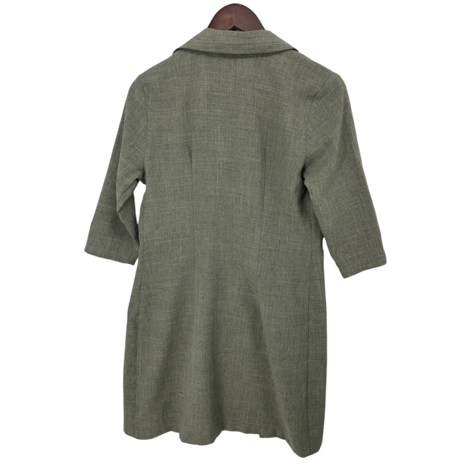Vintage Heart Soul Button Front Long Jacket Dress USA Minimalist Gray Size 5