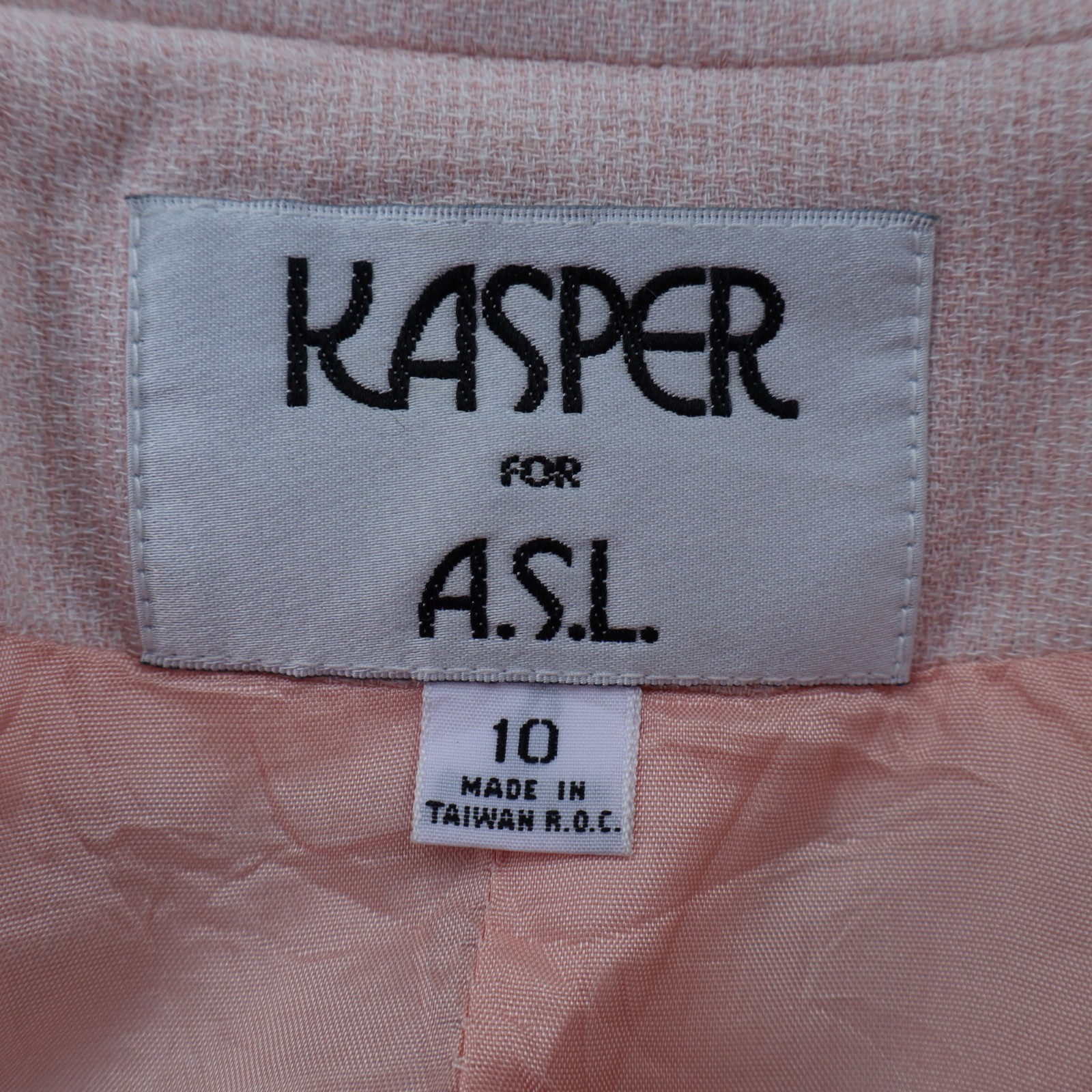 Vintage Women’s Size 10 Pink Microcheck Wool Blend 2pc Skirt Suit Kasper A.S.L.